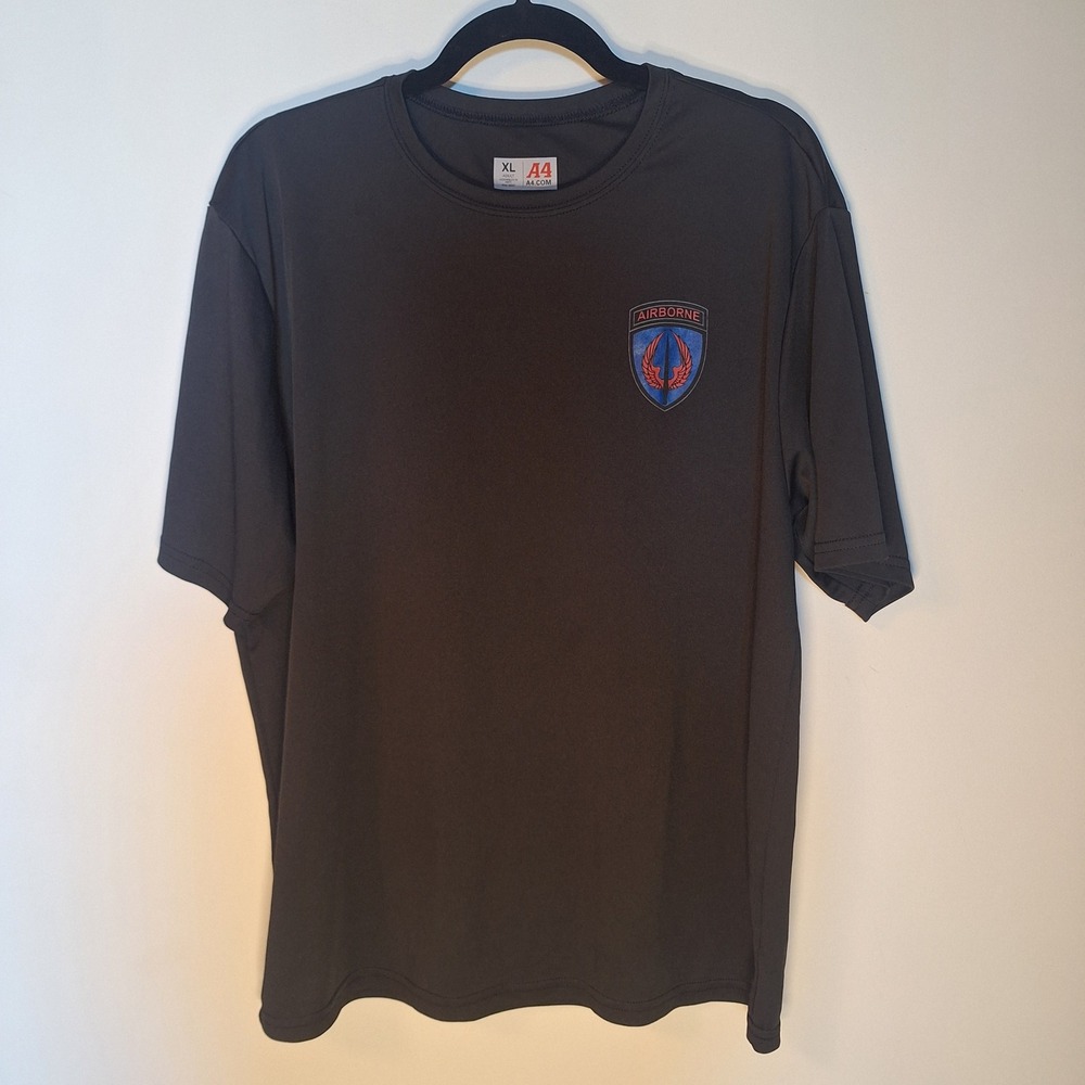 A4 U.S. Army Airborne Special Operations Command T-Shirt Black Tee XL